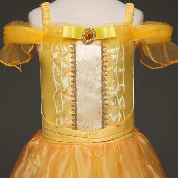 Otroci Oblačila Zlati Cosplay Oblačila Til Halje Eveving Stranka Princesa Obleko 5-14Year Teen Kostumi