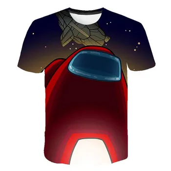 Otrok Fantje Dekleta Med Nami in Tiskane 3D majica s kratkimi rokavi Otroci Moda Risanka Kratkimi Rokavi T-shirt Za Dekleta Fantje T Shirt Športna Oblačila