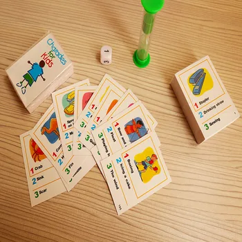 Otrok Interaktivni nteresting Borad Igre Charades za otroke Akcije Pokaži Igre Zgodnjega Učenja Kognitivnih Kartico