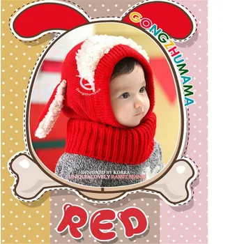 Otrok je Božični Klobuk Rdeče otroške kape, šali, jeseni in pozimi, srčkan baby pletene ušesa, topla ušesa volnene skp