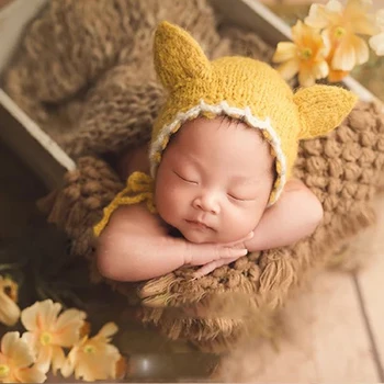 Otroška Fotografija Odejo Newborn Baby Spanjem Mat, Ki So Pletene Dihanje Toplo Mat Foto Prop
