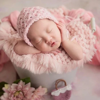 Otroška Fotografija Odejo Newborn Baby Spanjem Mat, Ki So Pletene Dihanje Toplo Mat Foto Prop