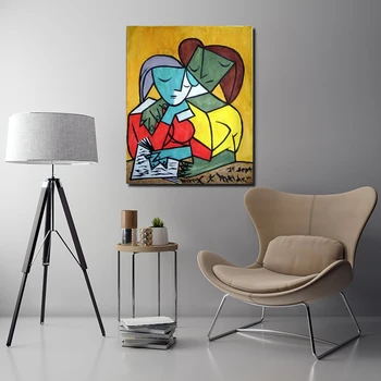 Pablo Picasso Dve Dekleti Branje Platno Barvanje, Tiskanje Dnevni Sobi Doma Dekor Umetnine Moderne Stenske Umetnosti Oljna Slika, Poster Sliko