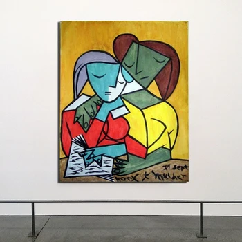 Pablo Picasso Dve Dekleti Branje Platno Barvanje, Tiskanje Dnevni Sobi Doma Dekor Umetnine Moderne Stenske Umetnosti Oljna Slika, Poster Sliko