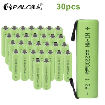 PALO 1,2 V AA baterija 2200mah 2A ni-mh baterij nimh celice paket z zavihki zatiči za Philips Braun električni brivnik toothbrus