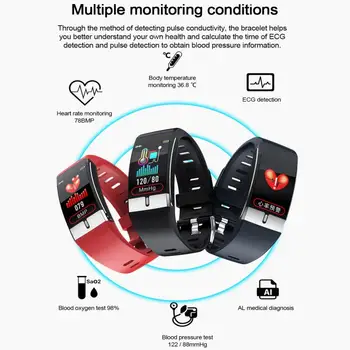 Pametno Gledati Zapestnica Nepremočljiva Fitnes Tracker Smart Band High Definition Barve Moški Ženske Krvnega Tlaka, Srčnega Utripa