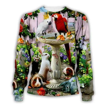 Papiga Hoodies Moški ženske hoodies Hip Hop Puloverju ptica 3d Print majica Trenirke Oblačila, Casual Vrhovi majica plašč THS035
