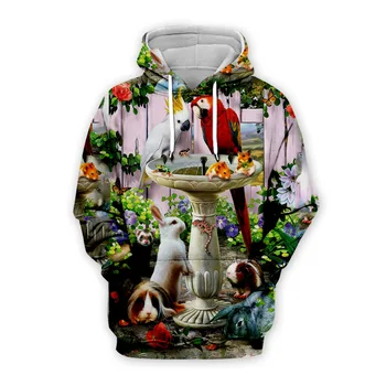 Papiga Hoodies Moški ženske hoodies Hip Hop Puloverju ptica 3d Print majica Trenirke Oblačila, Casual Vrhovi majica plašč THS035
