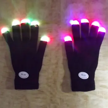 Par Pisanih LED Rokavice Rave Svetlobe Prst Osvetlitev Utripa Rokavice Unisex okostje Rokavice Ribolov rokavice