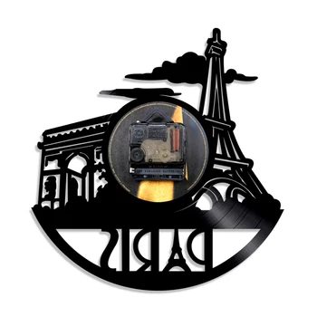 Pariz Stenske Ure Stolp Mesto Ljubezni Parizu Francoski Vinil Zapis Stenska Ura Francoski Prestolnici Pariz Skyline Steno Gledal