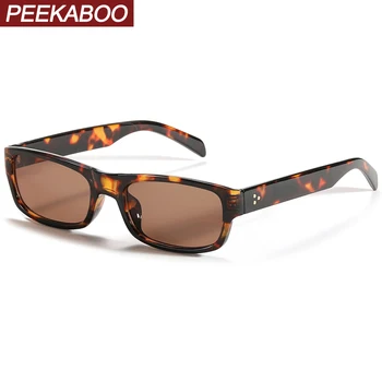 Peekaboo leopard black pravokotni sončna očala za ženske barv, dame retro sončna očala za moške uv400 2021 poletje vroče prodaje