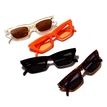 Peekaboo retro cat eye sončna očala ženske oranžna poletje slog, dame poceni sončna očala za moške kvadratnih črno-leopard