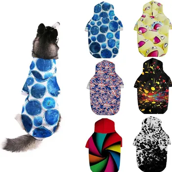 Pet 3D Pes Puloverji Jopice za Pse HD Moda Pisane Tiskanja Oblačila Hoodies Pomlad Toplo Pes na Prostem Obleka za Majhne, Velike