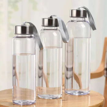 Plastični Prozorni Krog Prenosni Vodnih Steklenice na Prostem Pohodništvo Joga Izposoja Športne Potovanja Prevoz za Steklenico Vode Drinkware