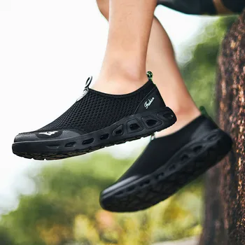 Platno čevlji mens čevlji vse črno priložnostne barva superge Plus velikost ultra-lahkih nekaj prostem dihanje očesa tekaški športni copati