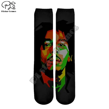 PLstar Kozmos Bob Marley Reggae Hip Hop Unisex novo modno priložnostne 3DPrint Ženske/moški/fant/dekle kul Toplo Bombaž Gleženj Nogavice tipa 2