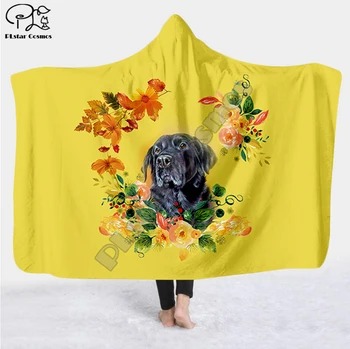 Plstar Kozmos Ljubljenčka psa cvet kuža smešno Odejo Hooded Odejo 3D full tiskanja Nosljivi Odejo za Odrasle moške, ženske Odejo slog-3