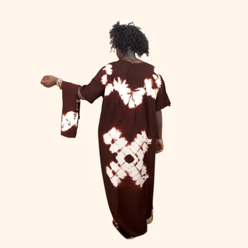 Plus Velikost Jeseni Diamanti Cvetlični Bombaž Maxi Omamljanje Elegantno Afriške Ženske Večer Dolgo Obleko Z Šal