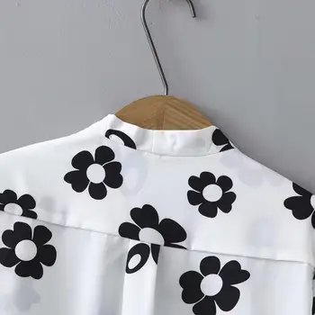 Plus velikost tanka šifon ženske svoboden cvet tiskanja bluzo 2020 NOVO pomlad jesen bela črna urad dame majice ženski zgornji deli oblačil
