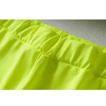 Poletje seksi neon zelena hlače 2019 letnik Reflektivni bele hlače ženske visoko pasu hlače sweatpants rave črne hlače biker