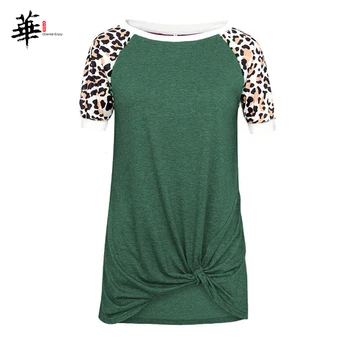 Poletje Ženska Tshirts Osnovne Majice za Ženske Leopard Mozaik Vrh Femme T-Priložnostne majice Kratek Rokav Vrhovi za Ženske Dolga majica s kratkimi rokavi
