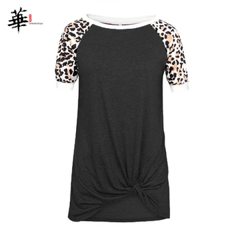 Poletje Ženska Tshirts Osnovne Majice za Ženske Leopard Mozaik Vrh Femme T-Priložnostne majice Kratek Rokav Vrhovi za Ženske Dolga majica s kratkimi rokavi
