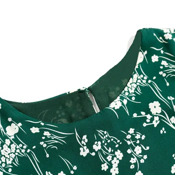 Poletje ženske noše priložnostne cvet tiskanja krog vratu kratek rokav slim obleko Vestidos