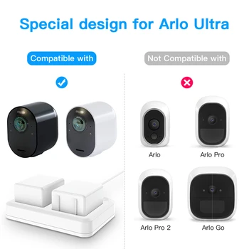 Polnilec za baterije Postaja Združljiv z Arlo 4k Ultra Arlo Pro 3 Kamera ima Dvojno polnilno Postajo, LED Zaslon