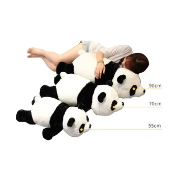 Polnjene Plišastih Igrač Panda Mehka Lutka Ročno Toplejše Polnjene Krznen Igrače Za Otroke Panda Lep Peluches Grandes Velikan Blazino JJ60MR
