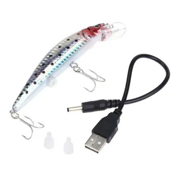 Polnjenje pisanec Električni lure težko Vabe USB Polnilne Svetlobna Tremor Plavajočih Long-range Sladkovodni morski ribolov, vabe
