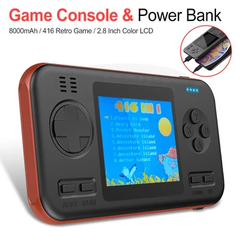 Portable Power Bank z Ročnimi Video Igra Konzola Igralec Zgrajena v 416 Igre 8000mAh Zmogljivost Baterije Polnilnik Moči Banke