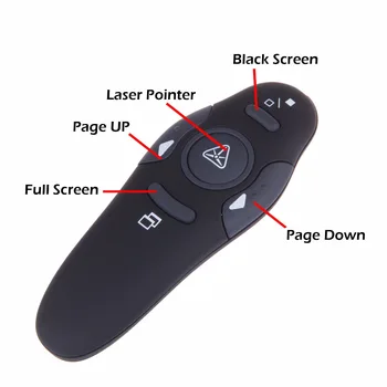 Powstro 2,4 Ghz Wireless Presenter z Rdečo Laser Nasvetov, Pero, USB RF Daljinski upravljalnik Strani za Struženje, PPT Predstavitve programa Powerpoint