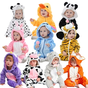 Pozimi Novorojenčka Oblačila Romper Baby Jumpsuit Živali Hooded Pižamo Koala Panda Kostum Fantje Dekleta Kombinezoni Oblačila Za Malčke