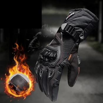 Pozimi topla nepremočljiva rokavice rokavice motornih koles, kolesarski Guantes moto invierno usnje Gants M-XXL dirke kolo