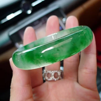 Pošlji Potrdilo o Naravnih Burmanski Jade Ledu 54-64mm Dva-barvno Zapestnico Elegantno Princesa Jewelry Pošlji Mama, da Punca