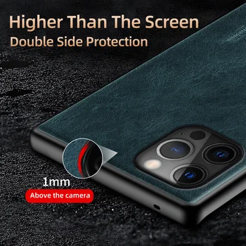 Pravega Olja, Vosek Usnje Primeru Mobilni Telefon za iPhone 12 Pro Max 12 Mini 11 ProMax SE 2020 X X X X XR XS Max 5 6S 7 8 Plus Luksuzni Pokrov