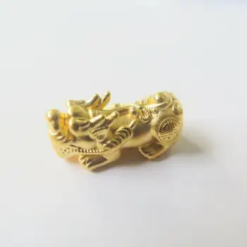 Pravi 24k Rumeno Zlato Obesek 3D Plovila, Bogastvo Živalskih Pixiu Obesek 14 mm H