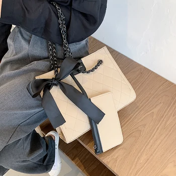 Predalčni Kvadratnih Velike Tote vrečko 2020 Moda New Visoke kakovosti PU Usnja Ženske Oblikovalec Torbici Verige Ramenski Messenger Bag