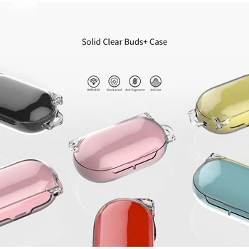 Pregledna Brezžične Bluetooth Slušalke Primerih za Samsung Galaxy Brsti Plus + & Brsti Trdo Lupino Zaščitni Pokrov Škatle Dodatki