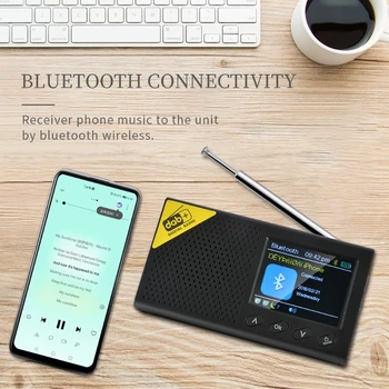 Prenosni Bluetooth Digitalni Radio DAB/DAB+ in Sprejemnik FM za ponovno Polnjenje Lahki Domov Radio