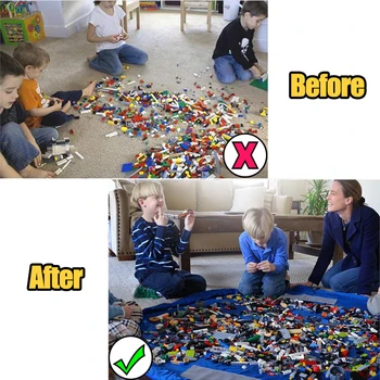 Prenosni Otroci Igrače za Shranjevanje Vrečko Vrvico Igrajo Mat Lego Igrače SlideAway Čiščenje In Shranjevanje Posode Torba Organizator Torbica