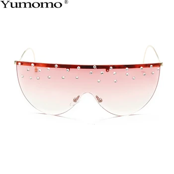 Prevelik Rimless Sončna Očala 2020 Moda Nosorogovo Kovinsko Ukrivljeno Pol Sončna Očala Moški Ženske Big Okvirji Za Očala Odtenki Očala