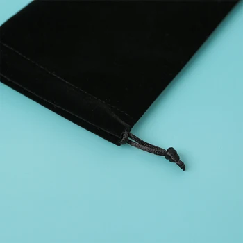 Prilagojene Nakit Vrvico Vrečka Pocket Torbici Majhno Črno Žametno Vrečko Darilo za Kozmetične Vzorec Šminke Uhani, Ogrlica