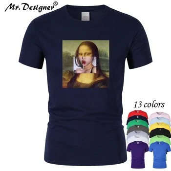 Priložnostne Kuso Mona Lisa Majica s kratkimi rokavi ženske Visoke Kakovosti hip hop unisex majica s kratkimi rokavi moški Oblačila bombaža, Kratek Rokav 13 barv CT06059
