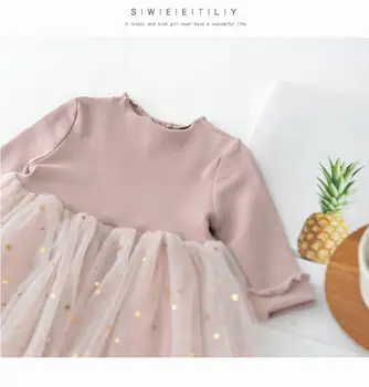 Princesa Obleko za Baby Dekleta korejska Različica Bleščice Pentagram Dolg Rokav Obleka Otroci, Obleke, Oblačila, 9M-4T E83025