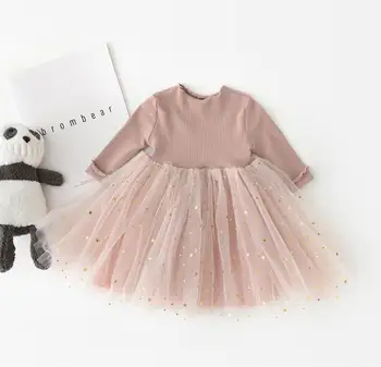 Princesa Obleko za Baby Dekleta korejska Različica Bleščice Pentagram Dolg Rokav Obleka Otroci, Obleke, Oblačila, 9M-4T E83025