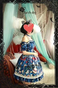 Princesa čajanka sweet lolita obleko letnik čipke bowknot srčkan tiskanje viktorijanski obleko kawaii dekle gothic lolita op loli cos