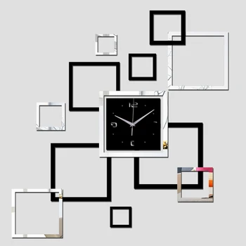Promocija novih diy stenske ure ure nalepke multi kos paket quartz dnevna soba akril ogledalo sodobne nalepka