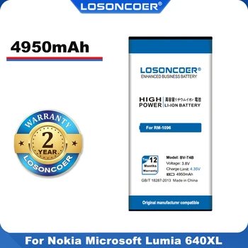 Prvotne Dobro Baterijo LOSONCOER 4950mAh BV-T4B Baterija za Nokia, Microsoft Lumia 640XL RM-1096 RM-1062 RM-1063 RM-1064