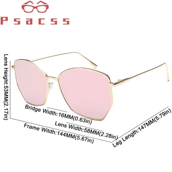 Psacss Kvadratnih sončna Očala Ženske, Moške, Visoke Kakovosti Kovinskih Očal Okvir Klasičnih Oblikovalec blagovne Znamke sončna Očala Za Nakupovanje Stranka UV400
